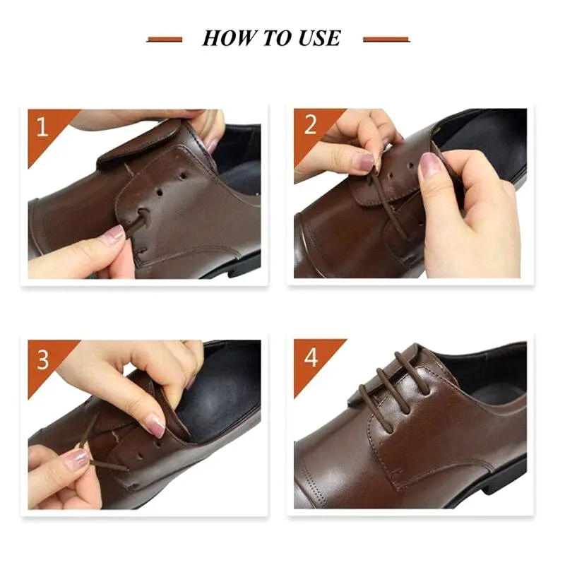 Leather No Tie Shoelaces For Dress Shoes 12pcs/set