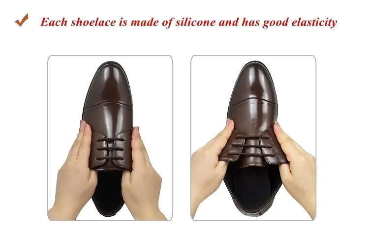 Leather No Tie Shoelaces For Dress Shoes 12pcs/set