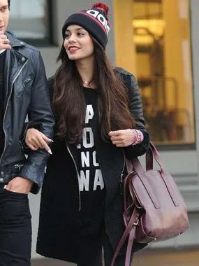 Leather Sleeve Vanessa Hudgens Coat - American Jackets