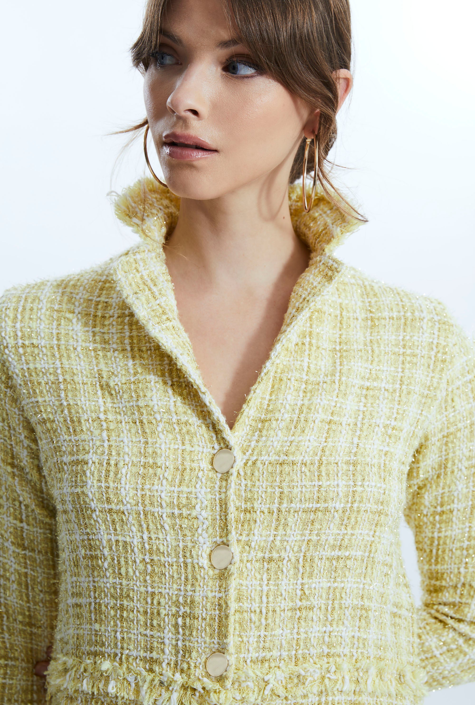 Lemon Italian Tweed Unstructured Jacket