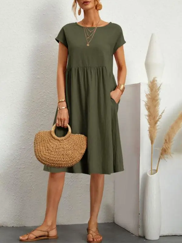 Loose Short Sleeve Summer Dress