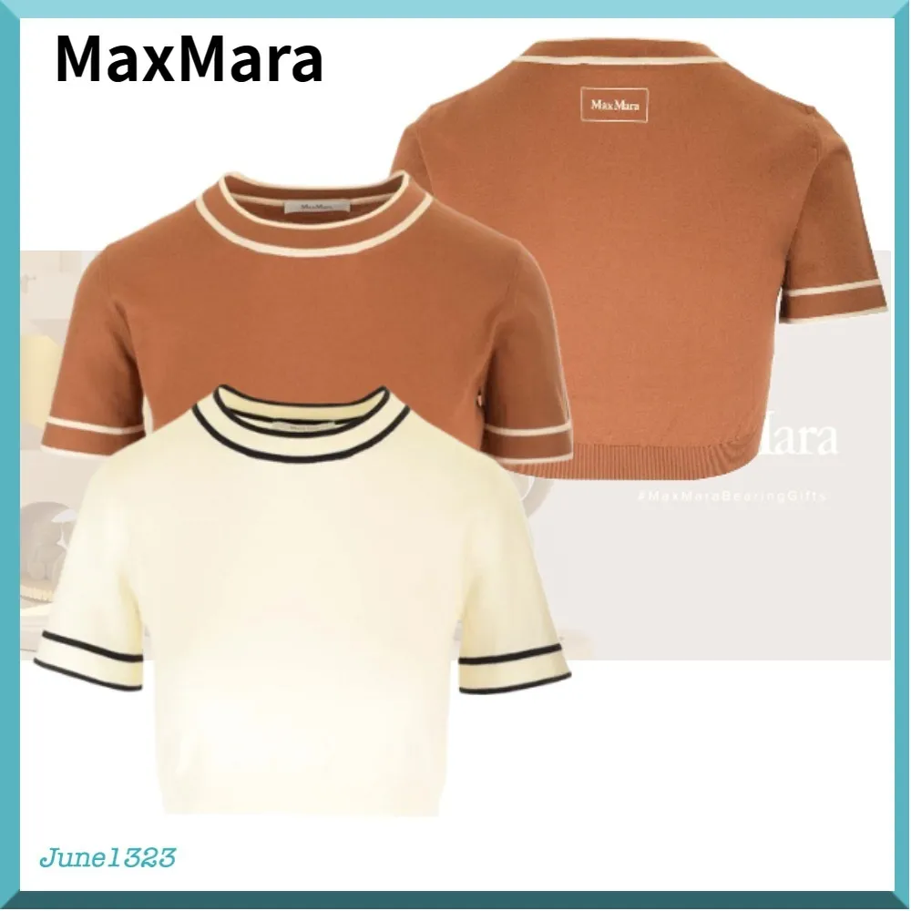 MaxMara  |Plain Logo V-neck & Crew neck