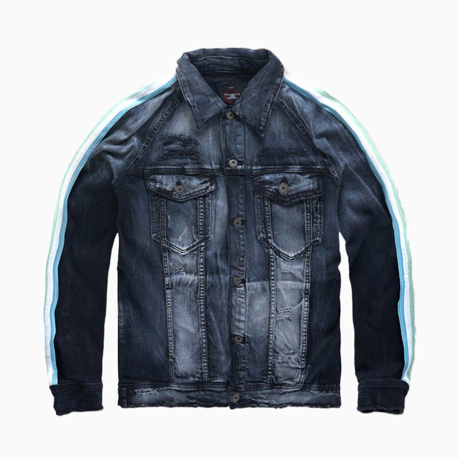 Men's Grand Prix Striped Denim Jacket