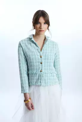 Mint Italian Tweed Unstructured Jacket