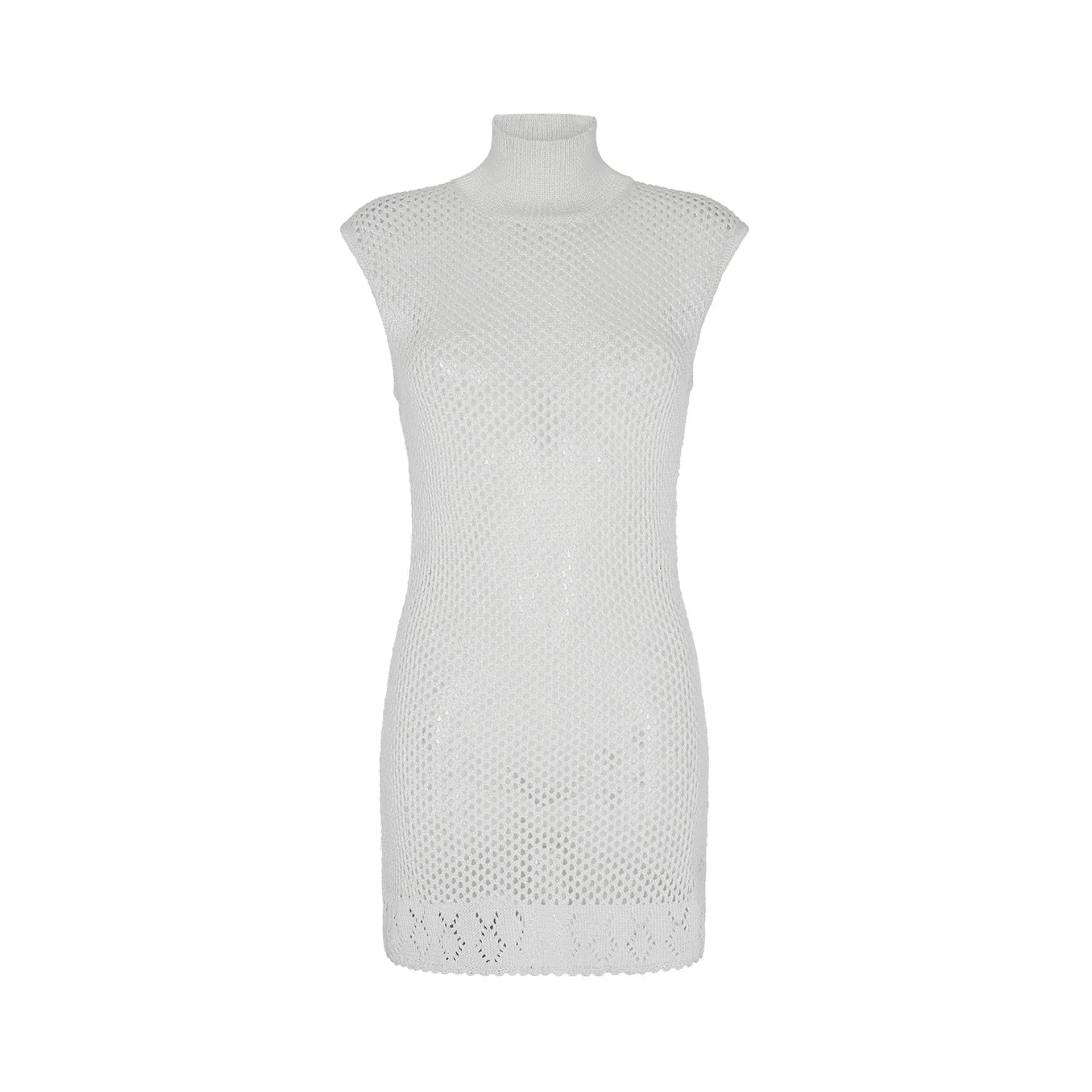 Mozhdeh Matin Net Mini Dress Ivory