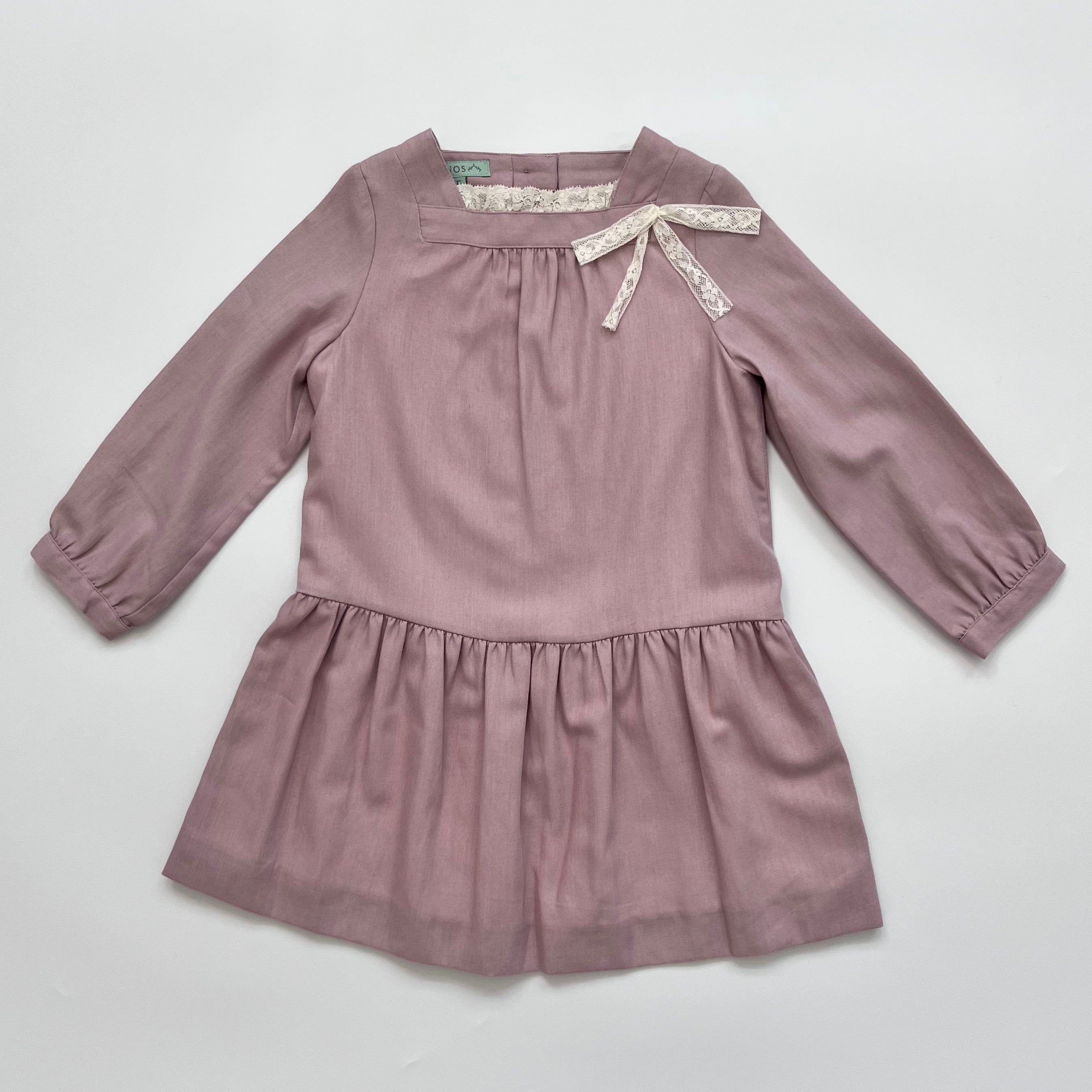 Nanos Dusty Pink Dress With Lace Trim: 5 Years (Brand New)