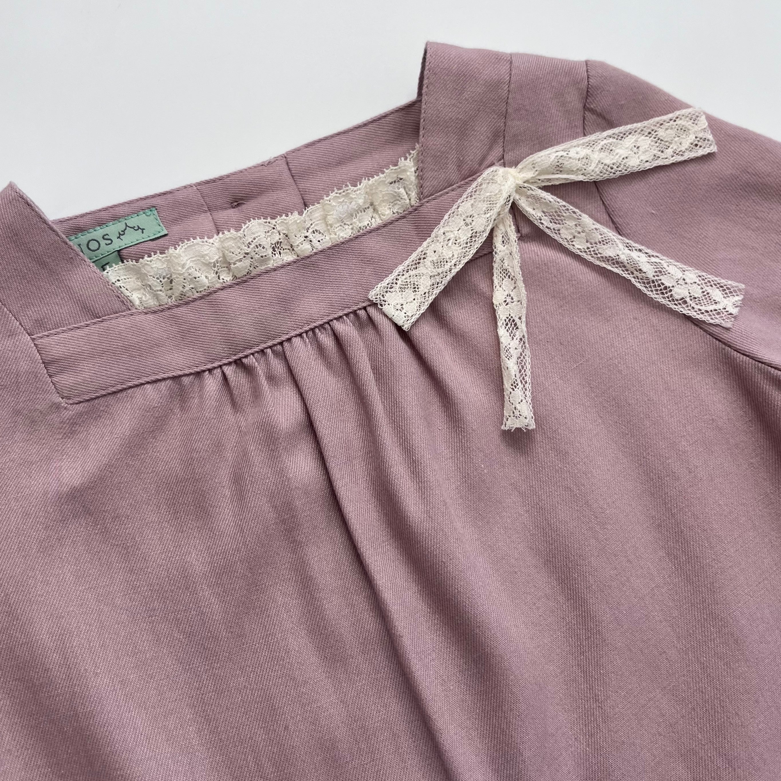 Nanos Dusty Pink Dress With Lace Trim: 5 Years (Brand New)