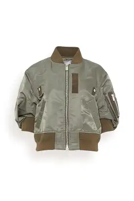 Nylon Twill Blouson in Taupe