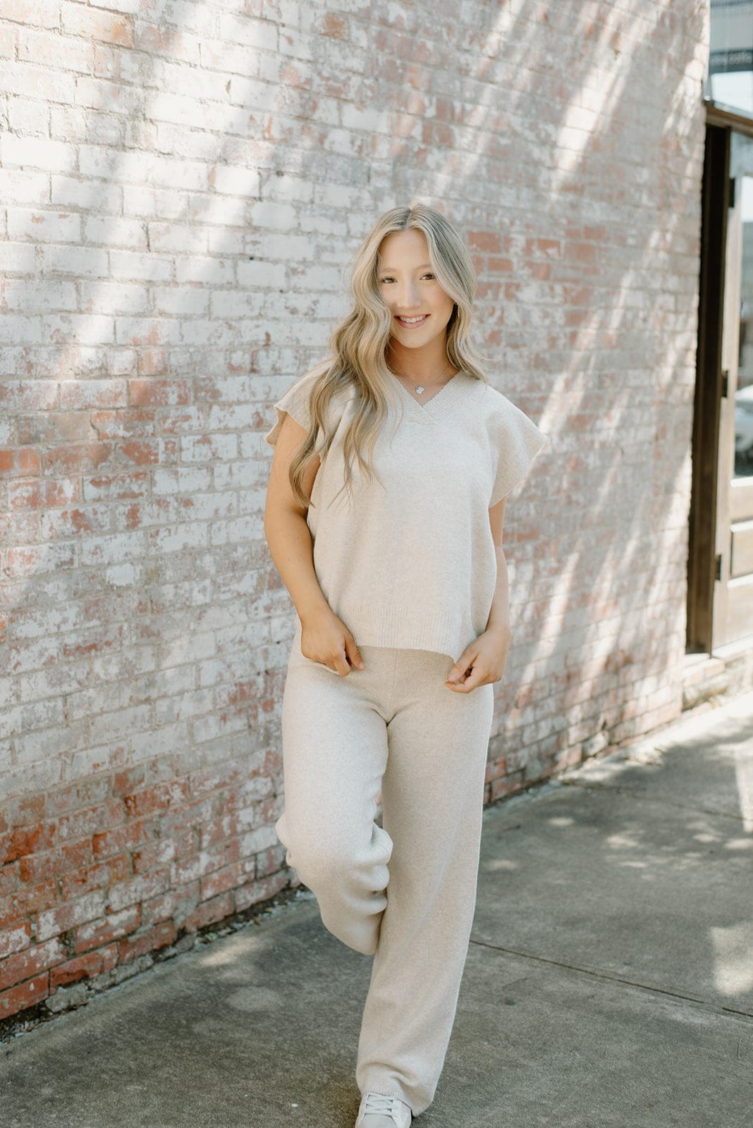 Oatmeal Sweater Set Vest