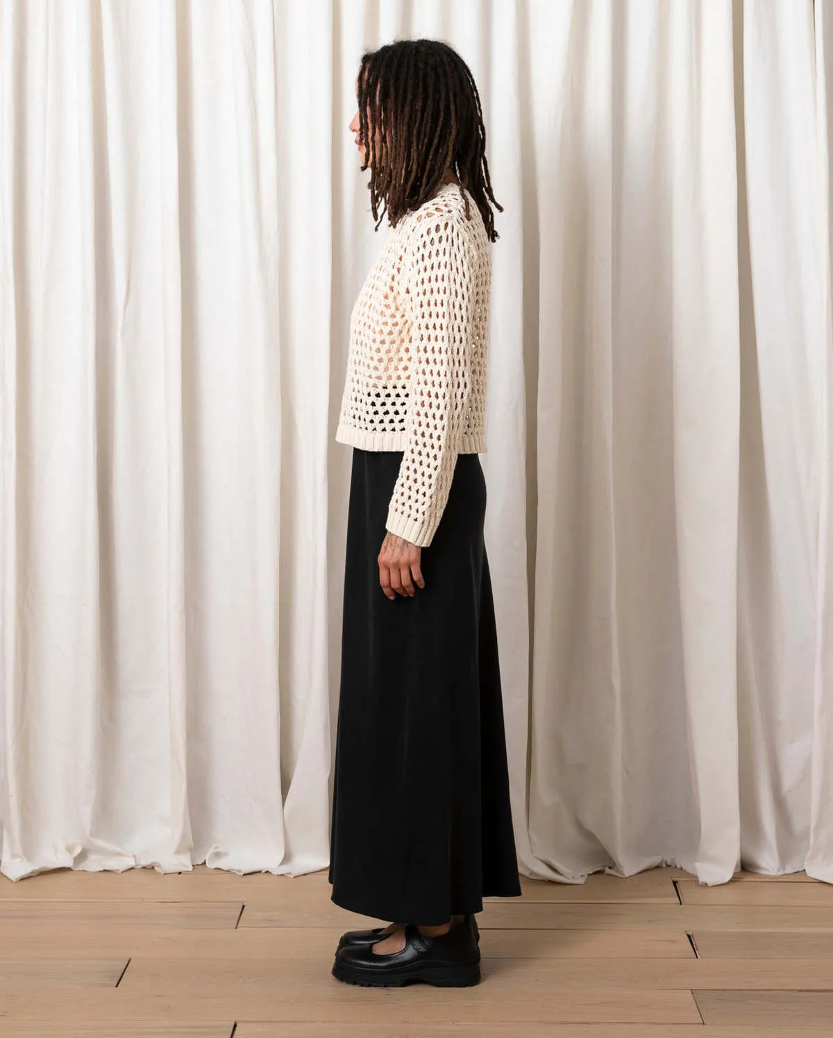 OPEN KNIT PULLOVER SWEATER - CREAM