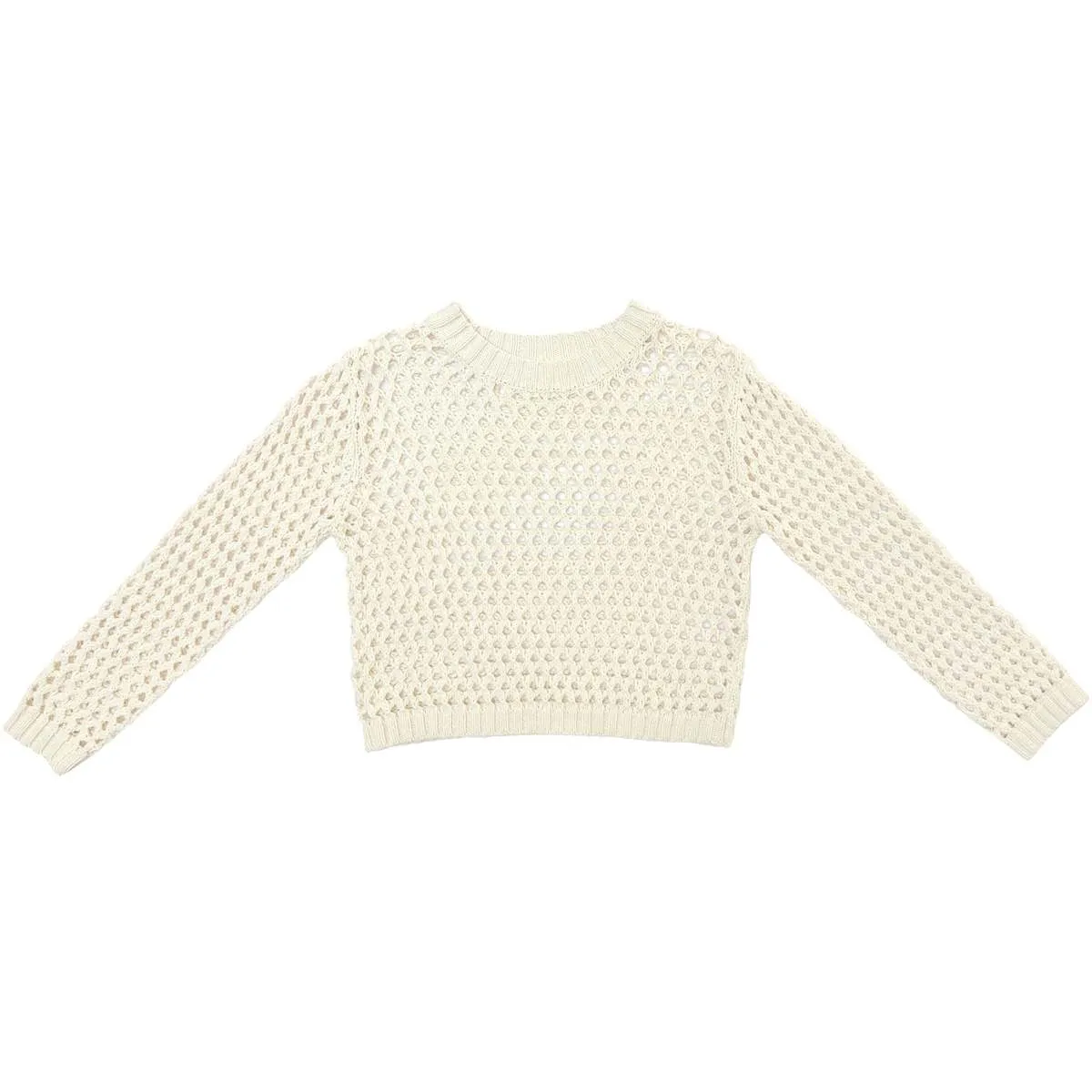 OPEN KNIT PULLOVER SWEATER - CREAM