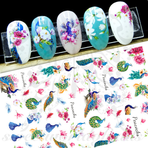 Peacock Nail Art Stickers