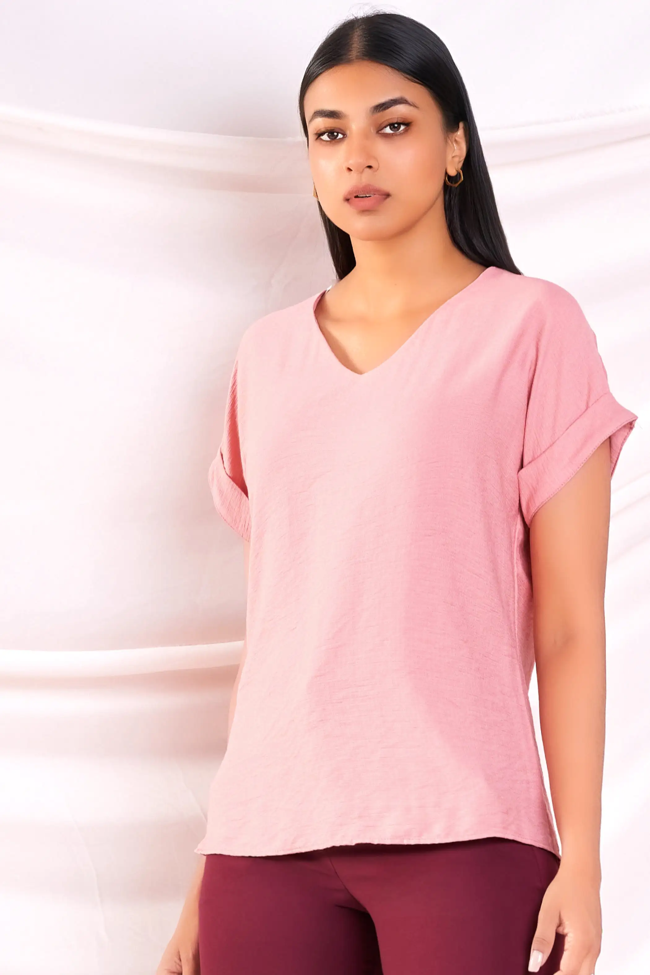 Pink Drop Sleeve Top