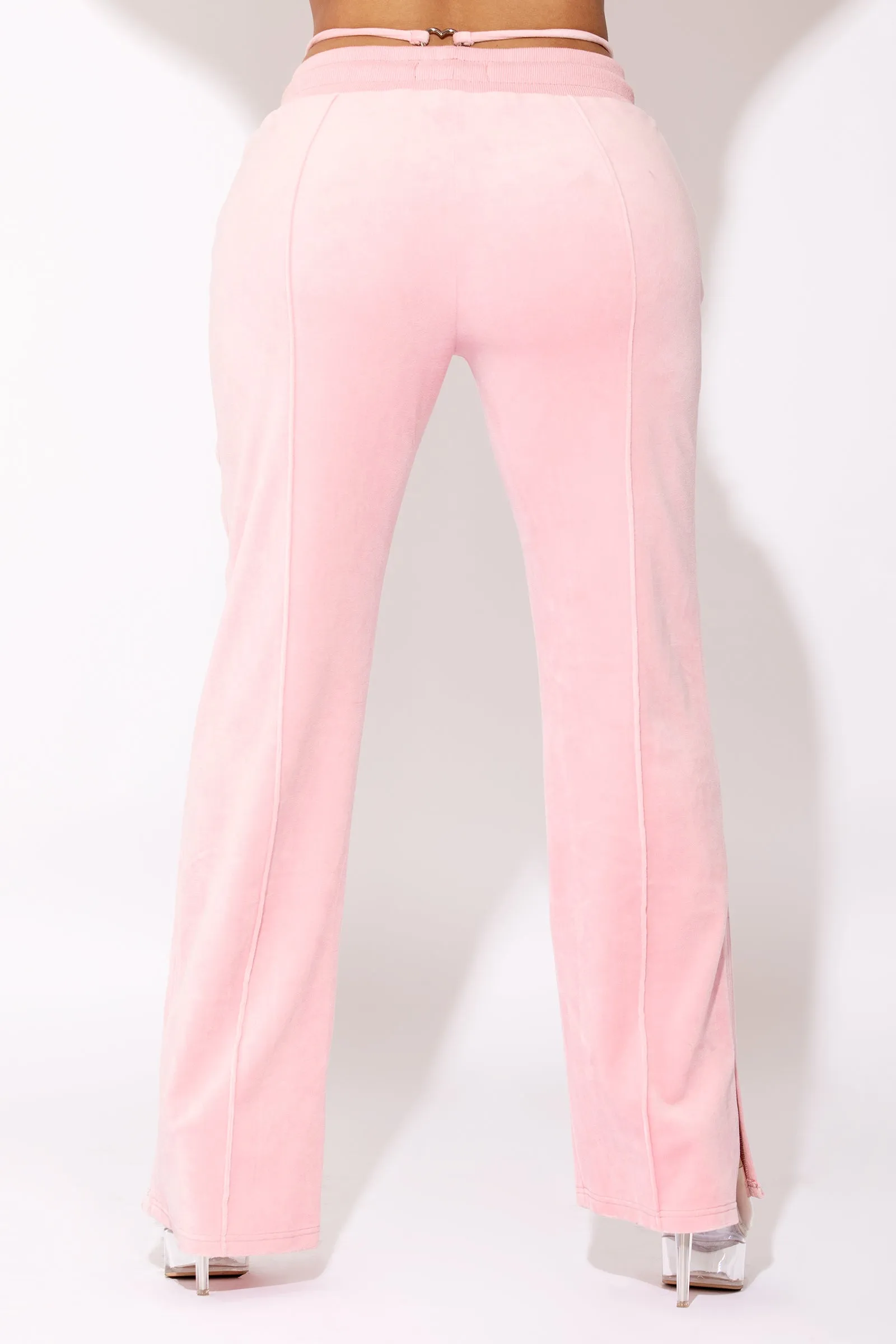 Pink Sorella Velour O Ring Pants