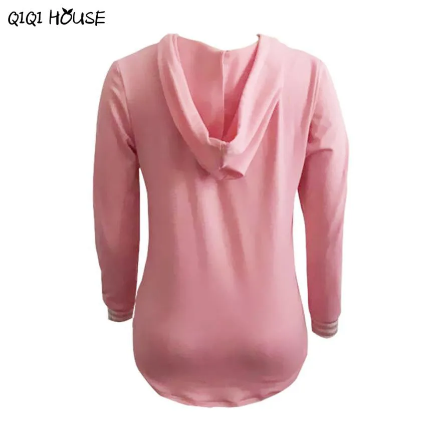 Pink Womens Tracksuit Long Sleeve Hoodie Sweatshirt Casual Loose Jumper Pullover Moleton Feminina Felpe Donna#C908 SM6