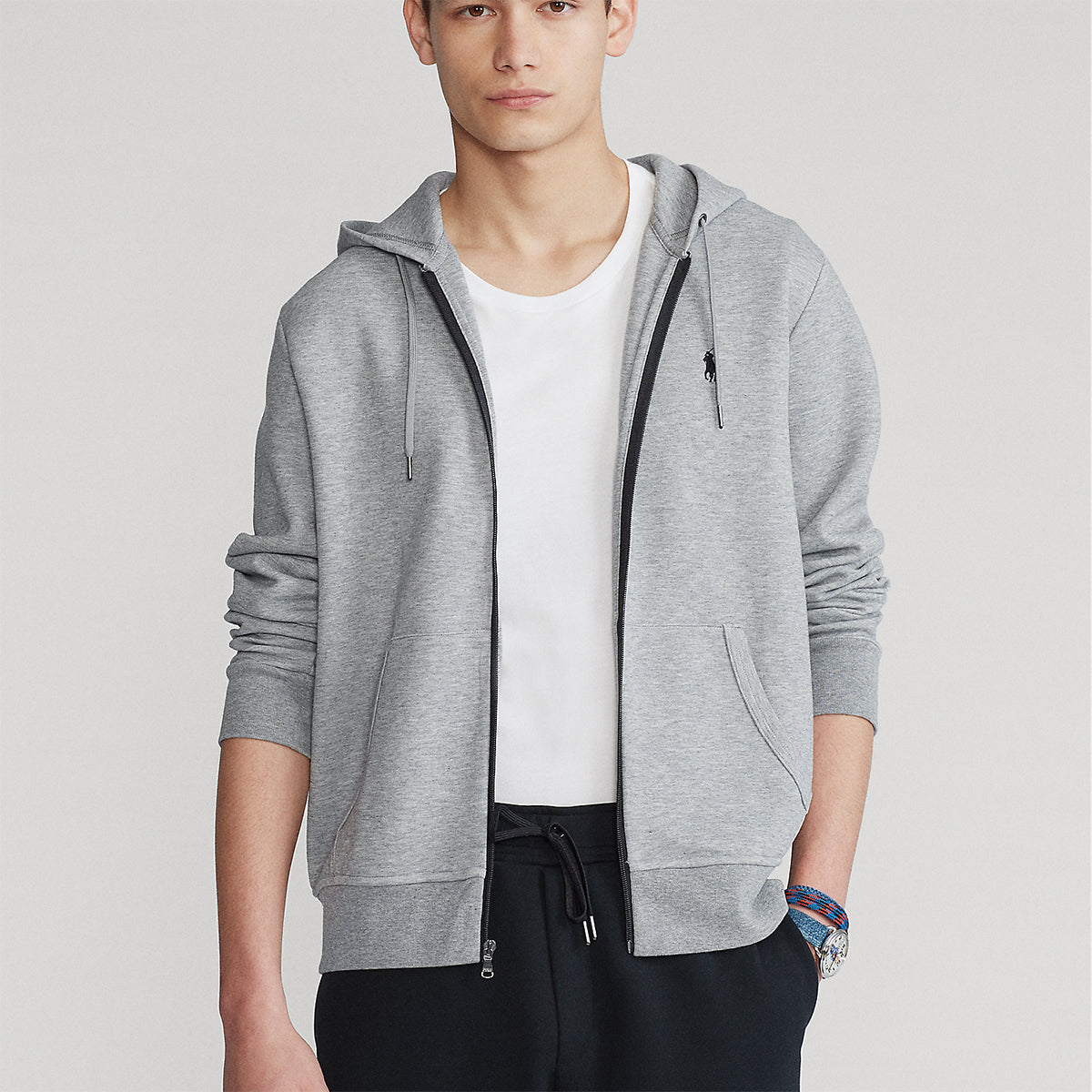 Polo Ralph Lauren - Double Knit Full Zip Hoodie in Grey