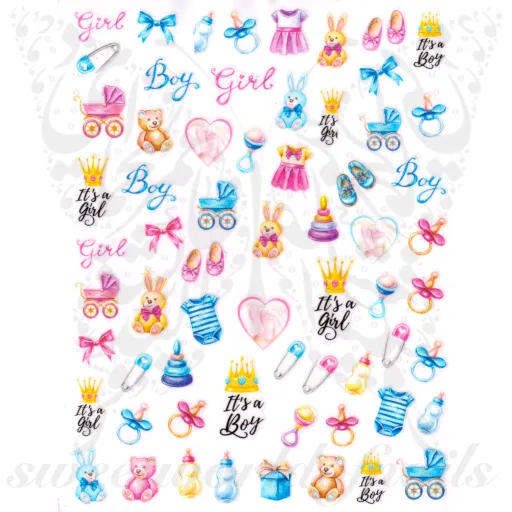 Pregnancy Baby Boy Girl Nail Art Nail Stickers