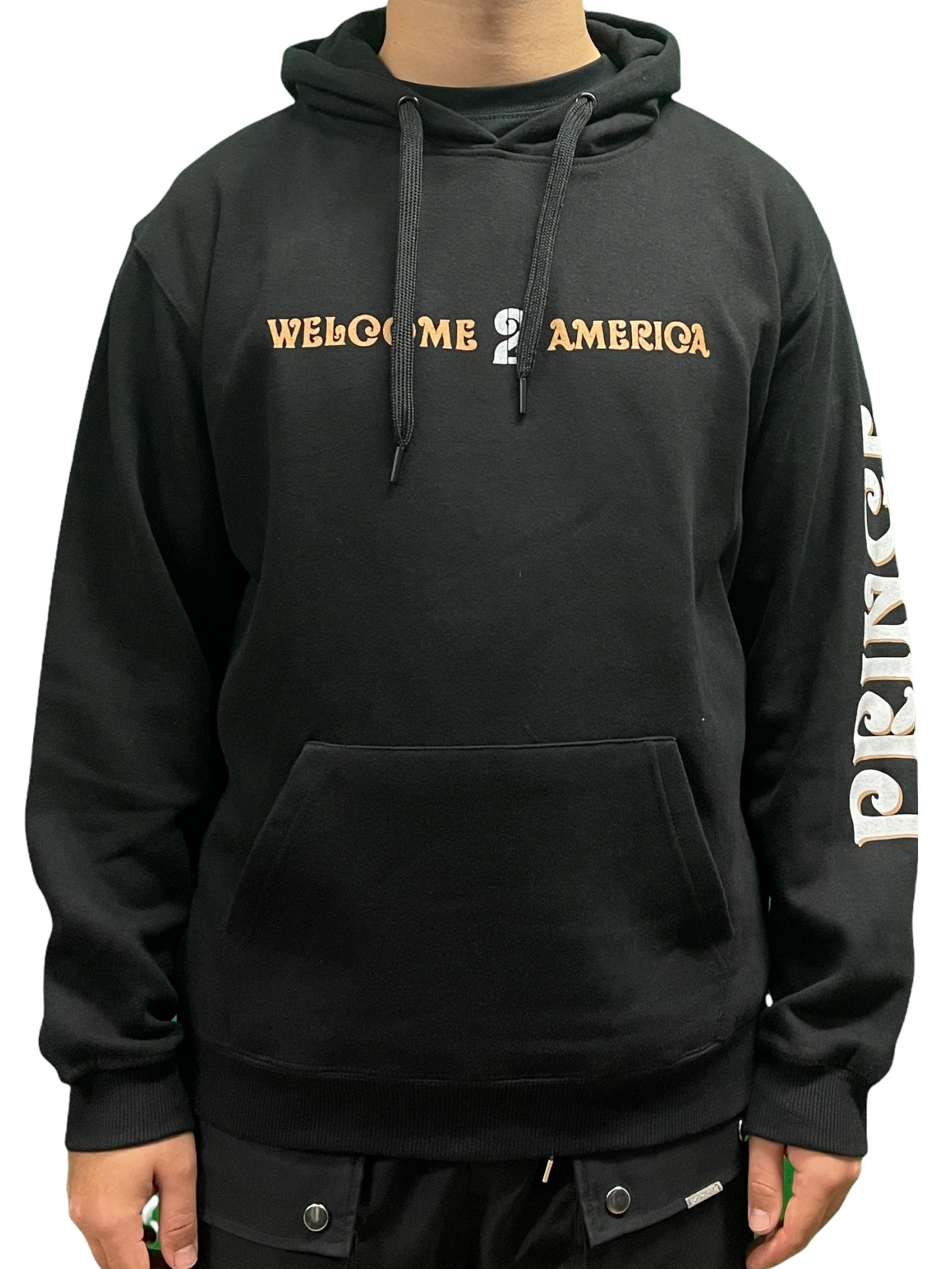 Prince – Welcome 2 America Unisex Official Hoodie Printed Front Back & Arm NEW