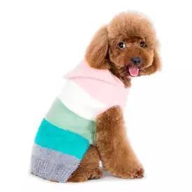 PuppyPAWer Color Stripes Dog Hoodie Sweater - Multi