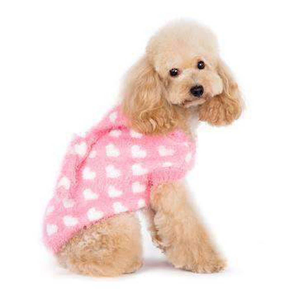 PuppyPAWer Heart Hoodie Dog Sweater - Pink