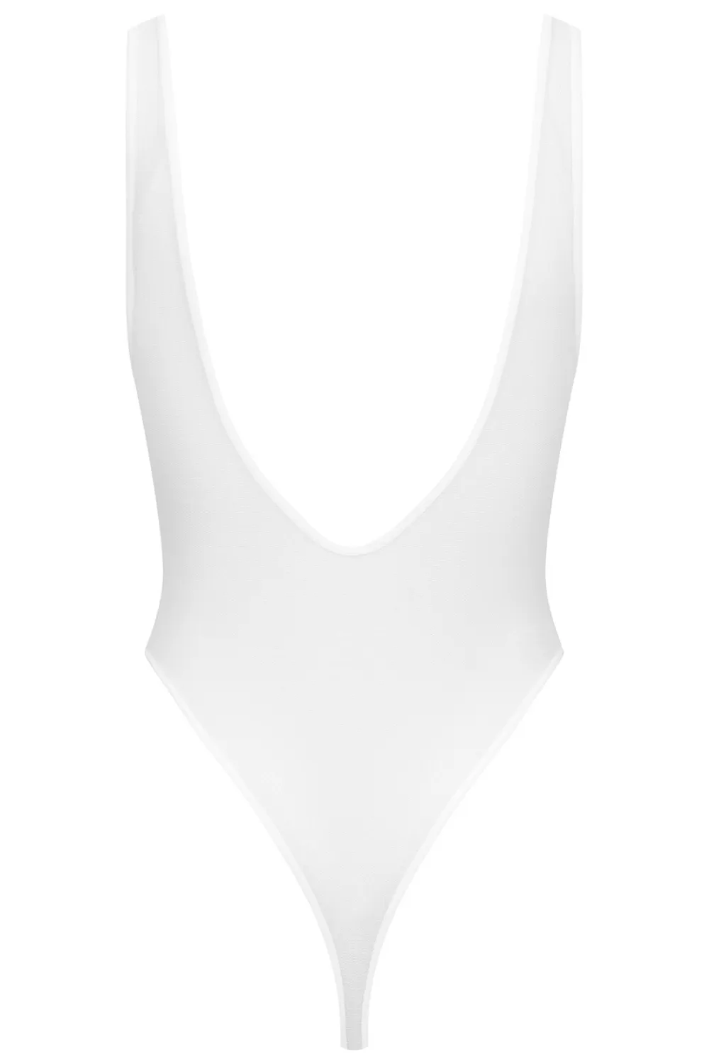 Pure Tentation White V Neck Thong Body