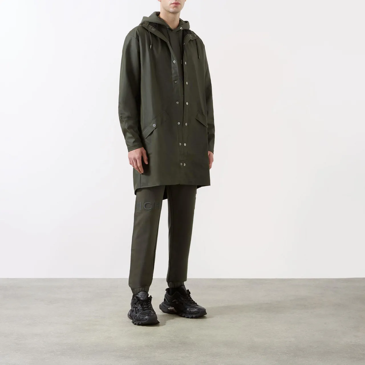 RAINS Long Jacket Unisex - Green