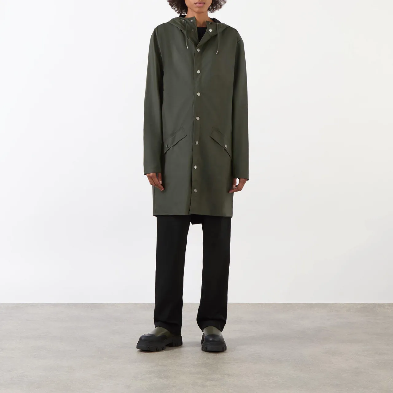 RAINS Long Jacket Unisex - Green