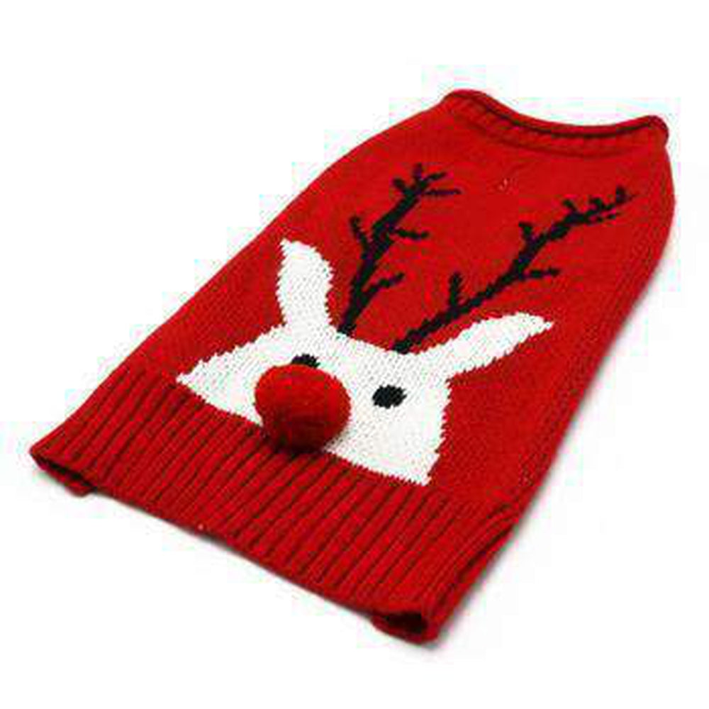 Red Nose Reindeer Dog Sweater