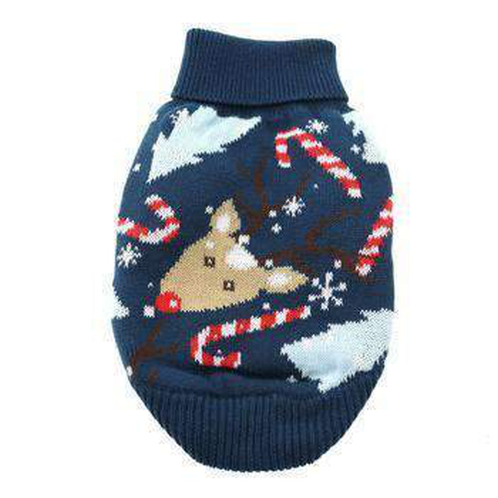 Reindeer Combed Cotton Ugly Holiday Dog Sweater