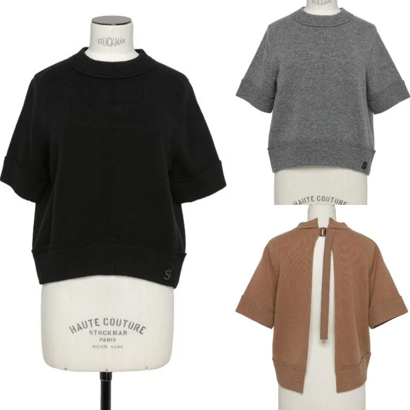 sacai  |Street Style Logo V-neck & Crew neck