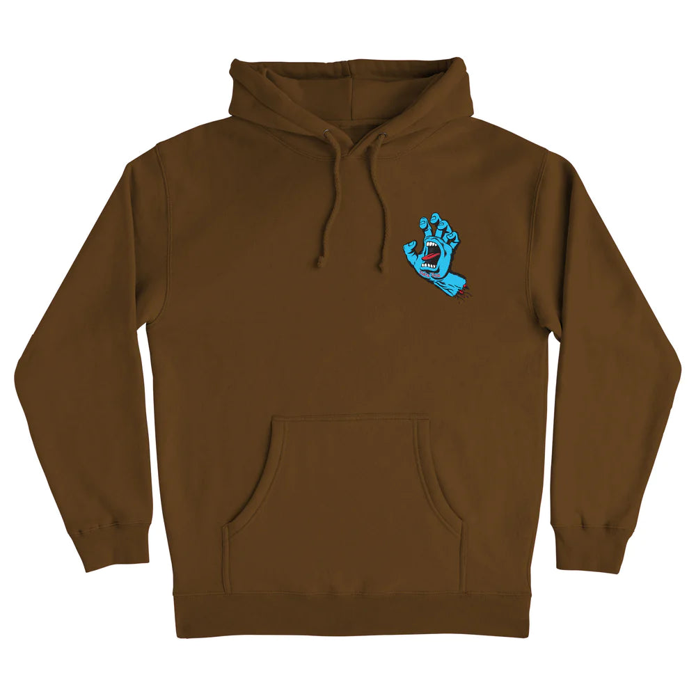 SANTA CRUZ Screaming Hand Pullover Hoodie Sweatshirt - Brown