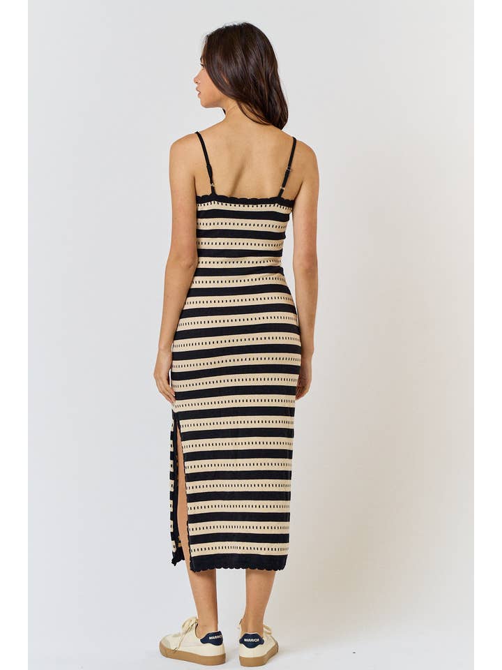 Scallop Trim Midi Dress