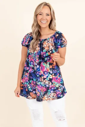 Scenic Sunset Top, Navy