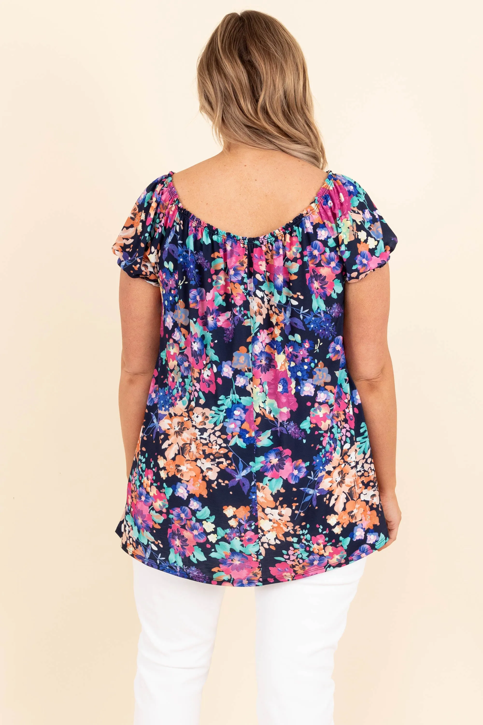 Scenic Sunset Top, Navy