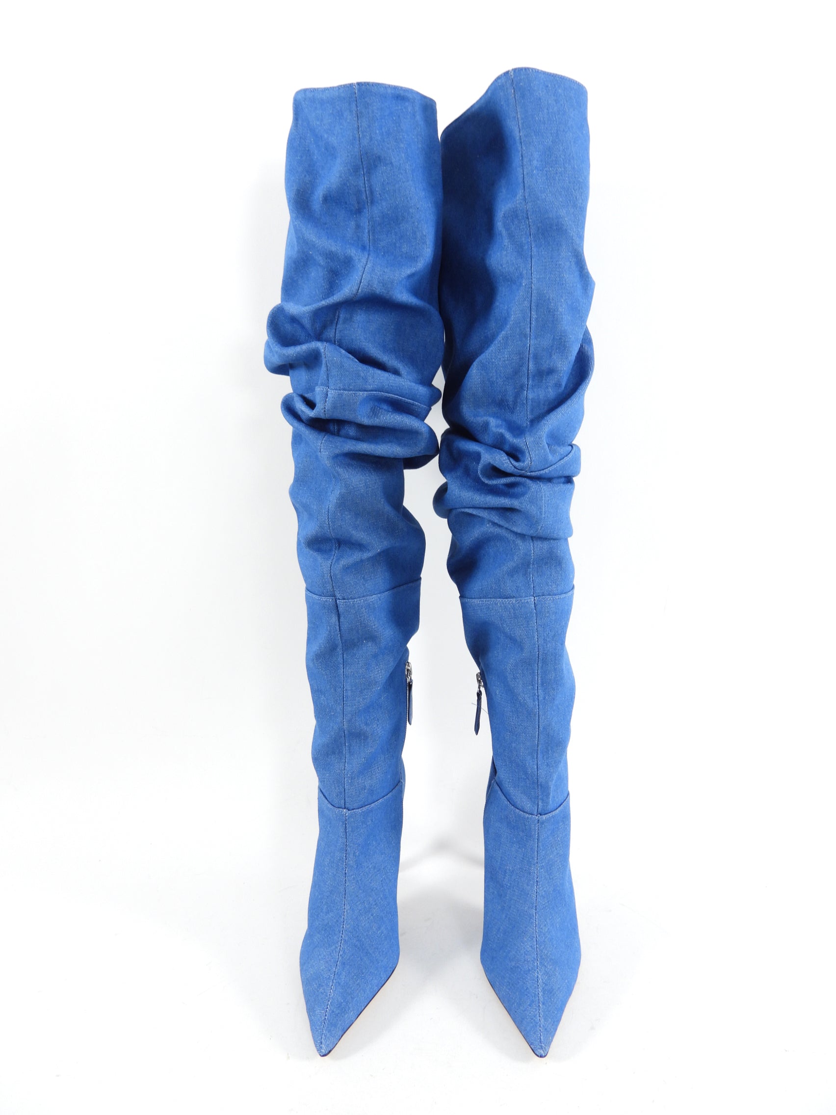 Schutz Denim Slouch Over the Knee Thigh Boots - USA 7