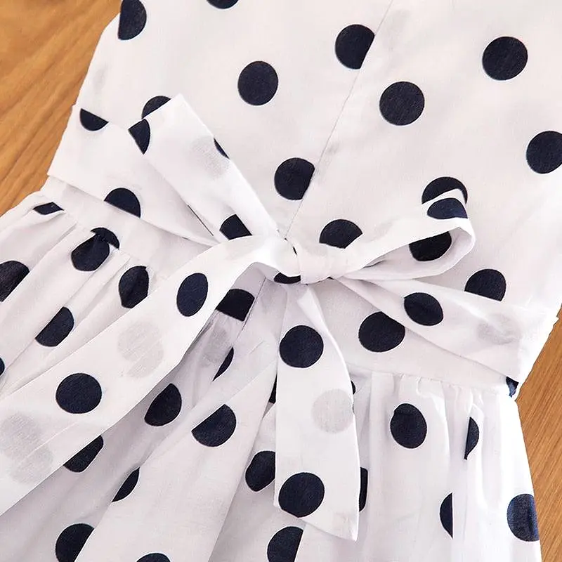 Sleeveless Polka Dots Girls Dresses