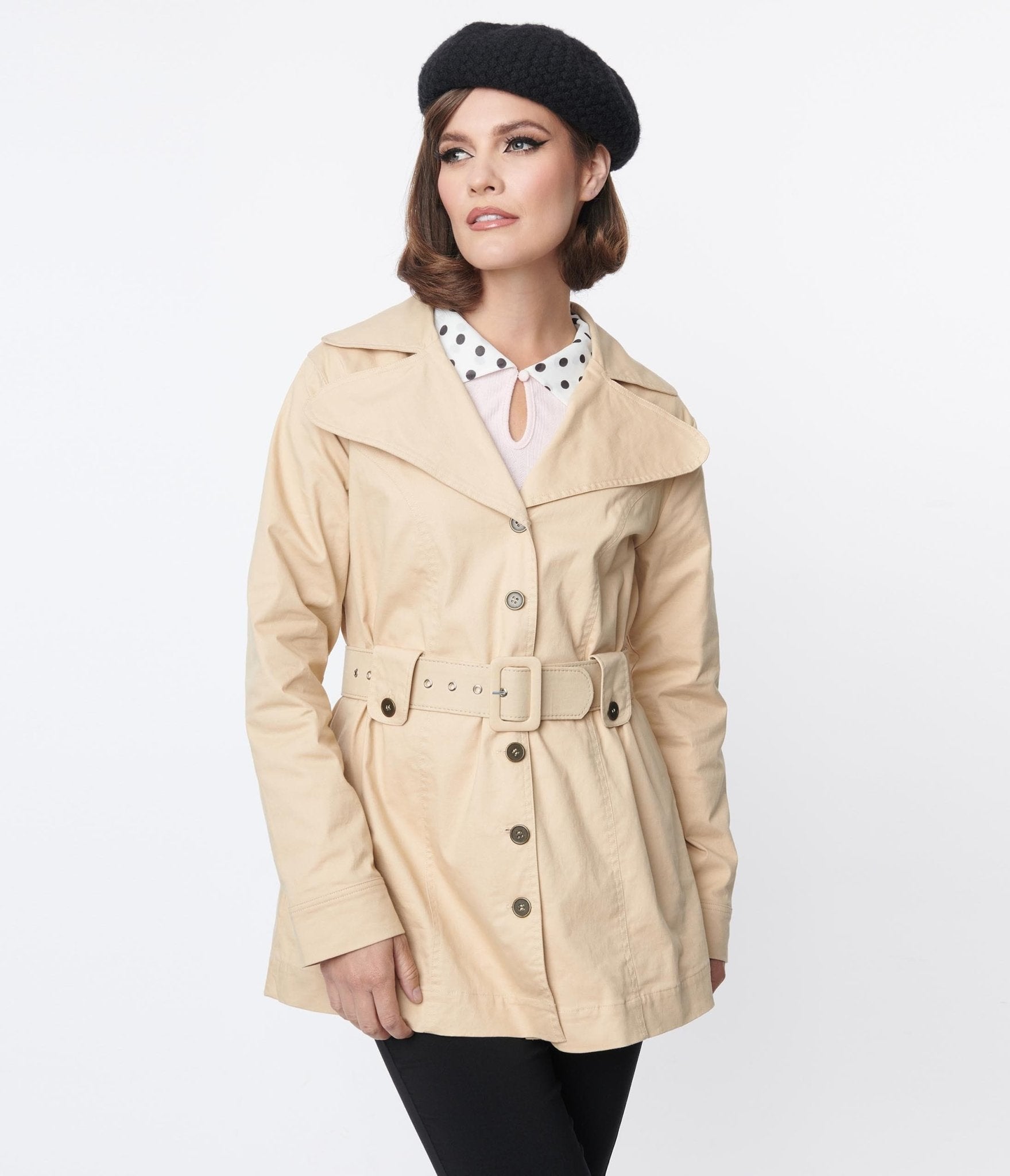 Smak Parlour Khaki Belted Trench Coat