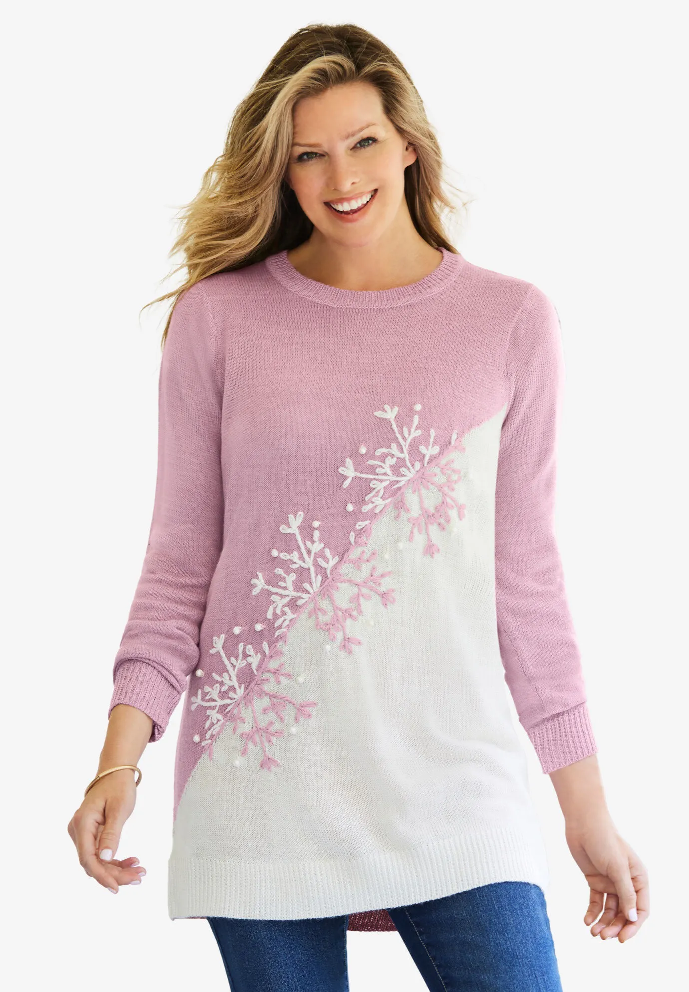 Snowflake Jacquard Pullover Sweater