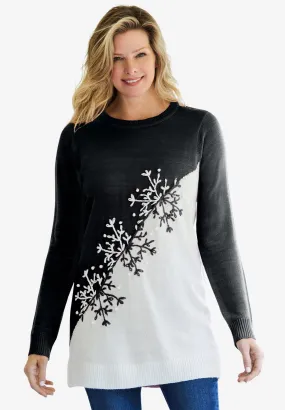 Snowflake Jacquard Pullover Sweater