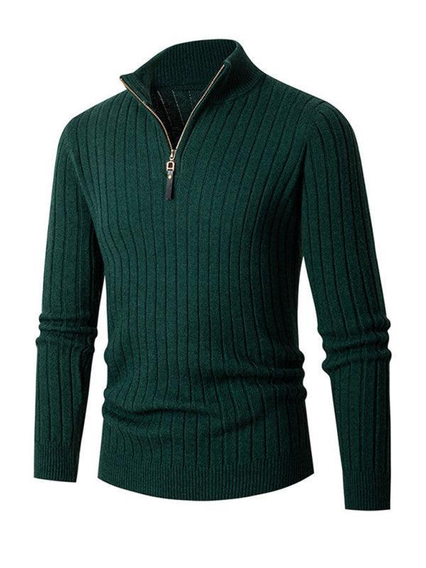 Solid Stretch Men Turtleneck Sweater