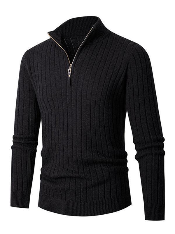 Solid Stretch Men Turtleneck Sweater