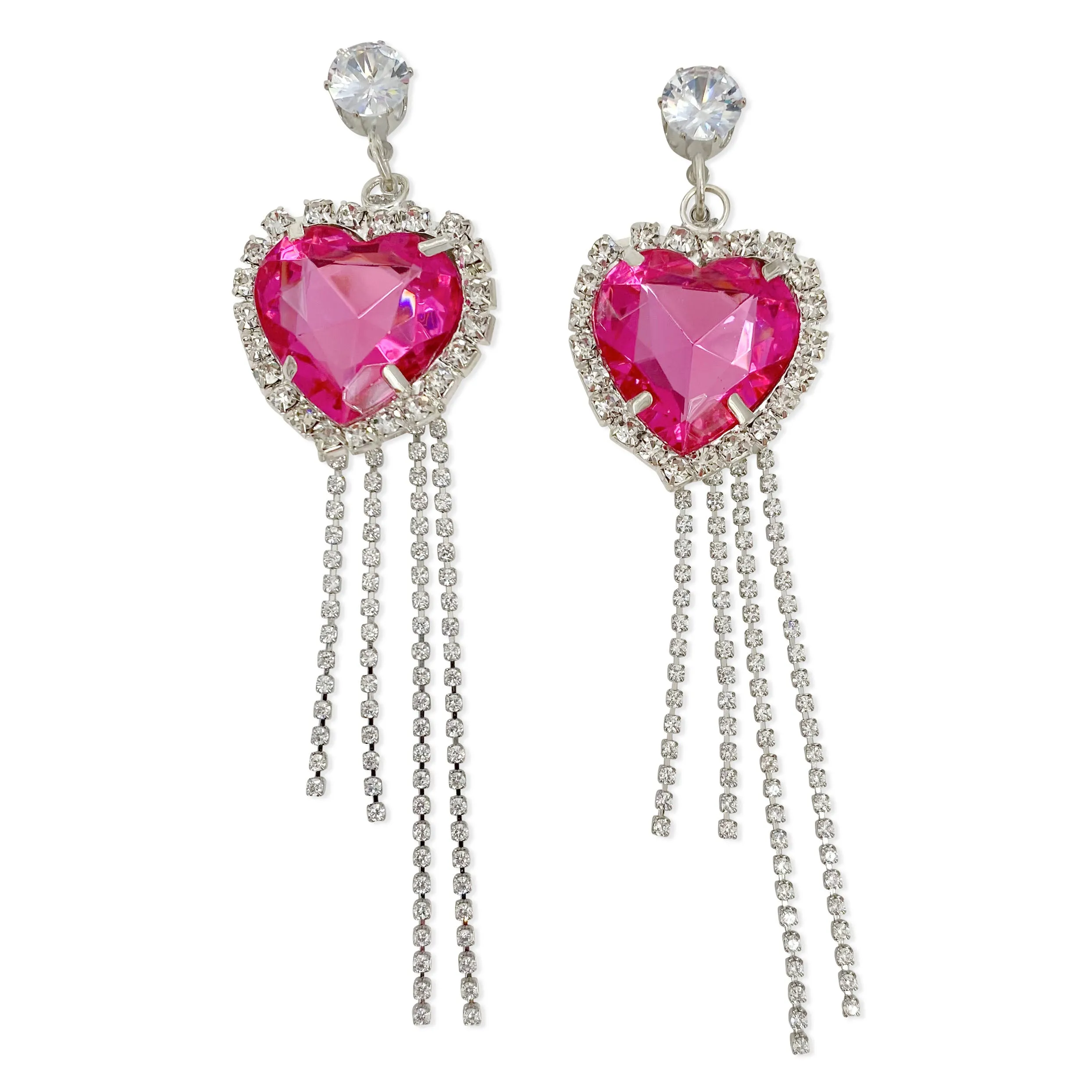 Sparkle Barbie Pink Heart Earrings