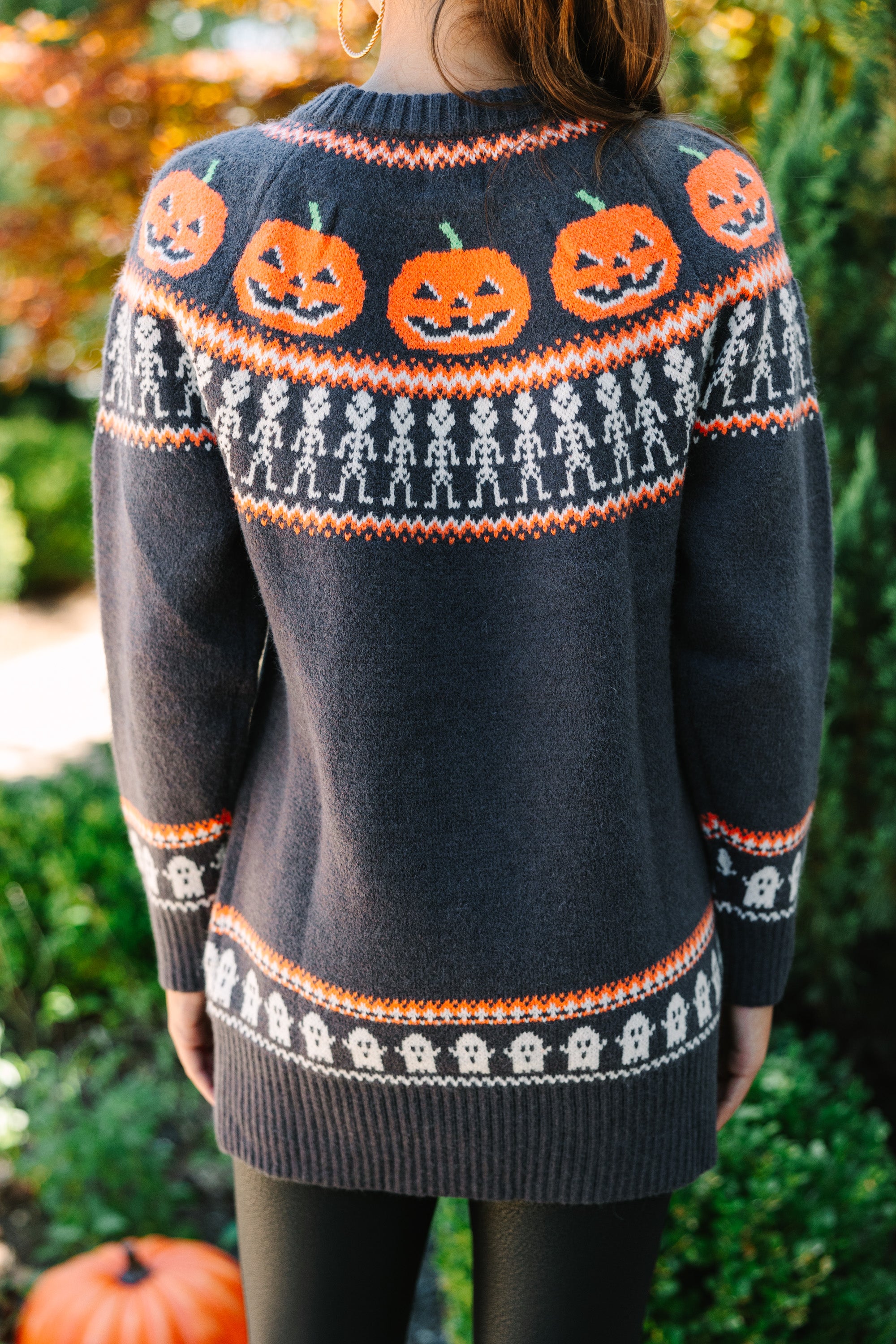 Spooky Season Charcoal Gray Halloween Sweater