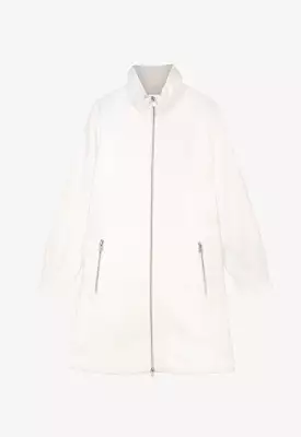 Square Textured Solid High Neck Jacket