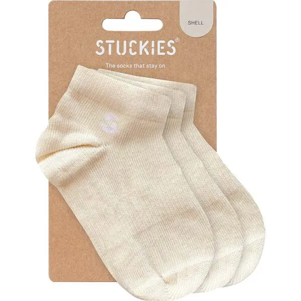 STUCKIES 3-Pack Sneaker Socks, Shell