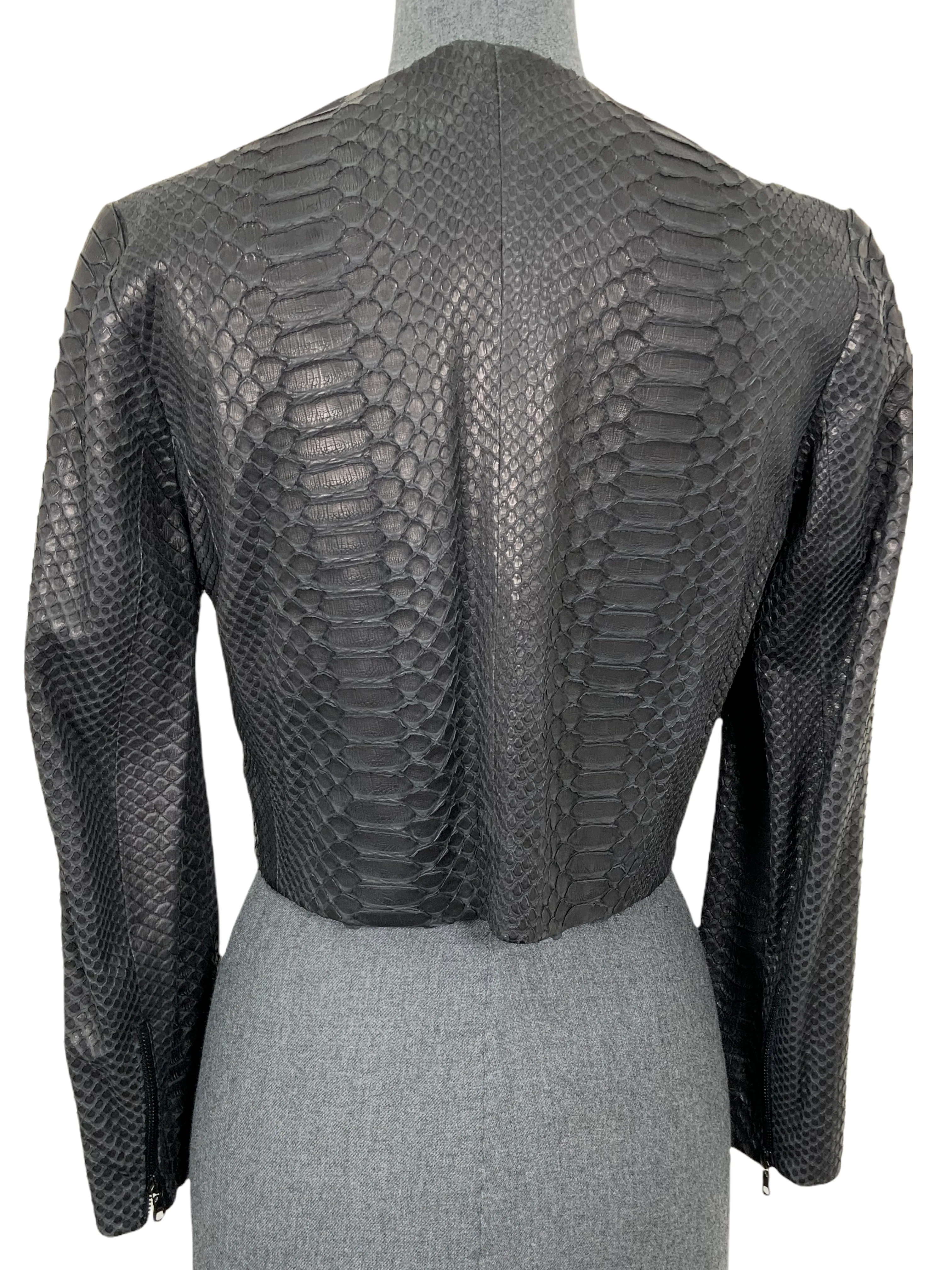 The Row Python Snakeskin Cropped Stanta Jacket Size 6