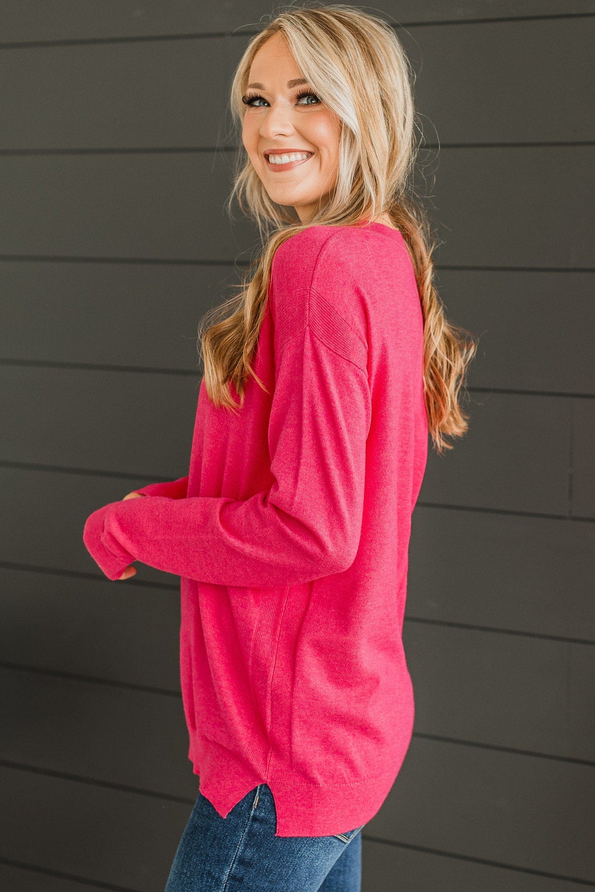 Unforgettable Feeling Knit Sweater- Fuchsia