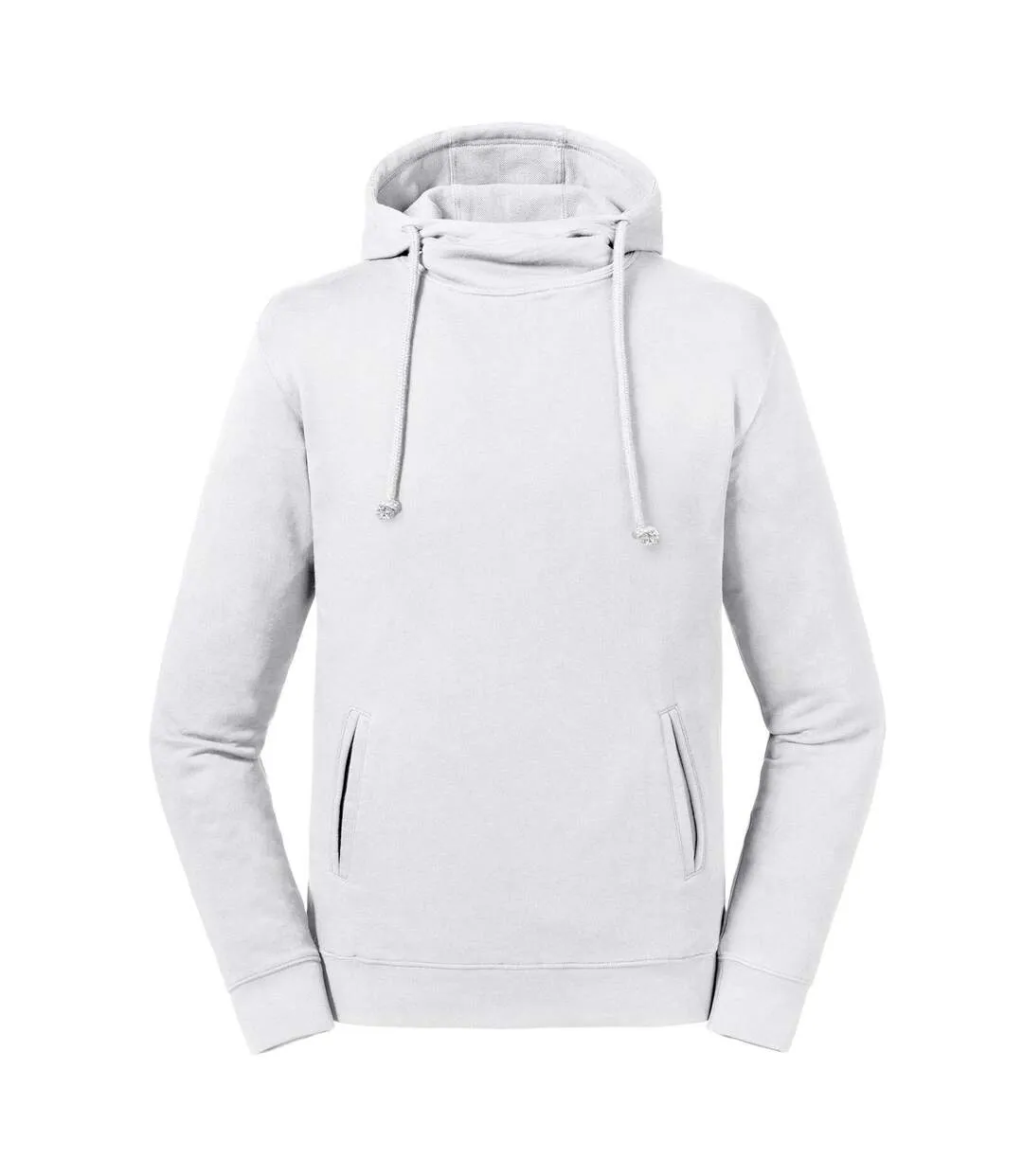 Unisex adult organic hoodie white Russell