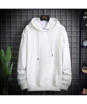 White simple plain color pull over hoodies