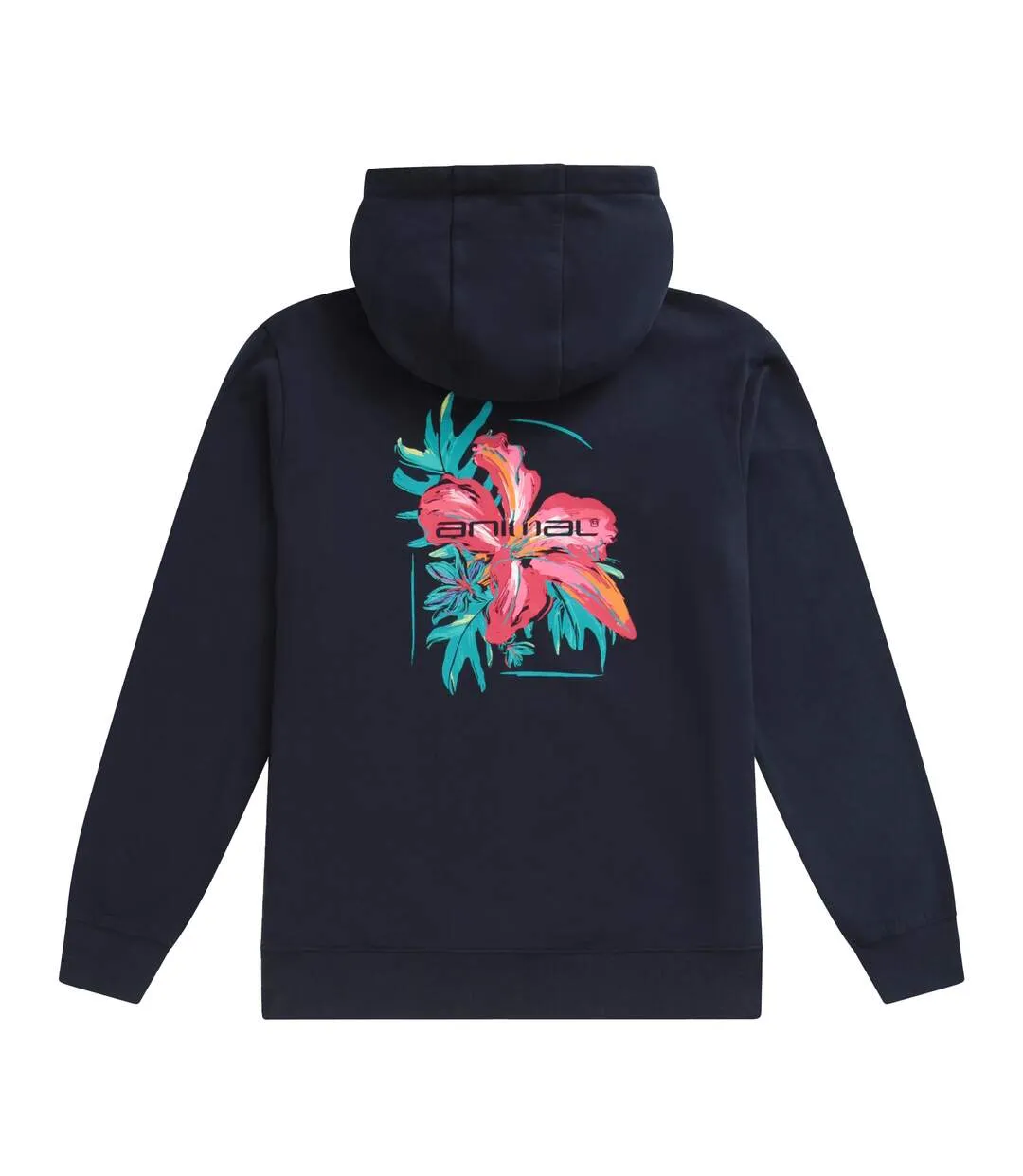 Womens/ladies maya graphic print organic hoodie navy Animal